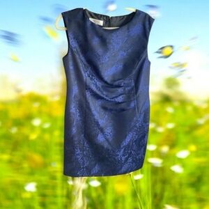 Kasper sheath Texture dress blue black size 6 nice details pretty fit and…